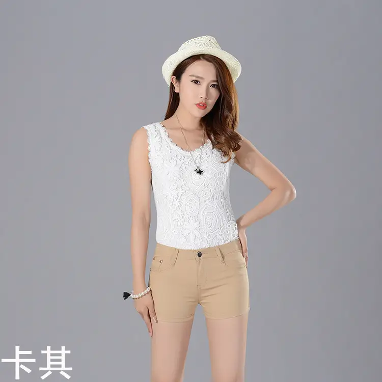 2025 Summer Women's White Lace Shorts Large - Image 2