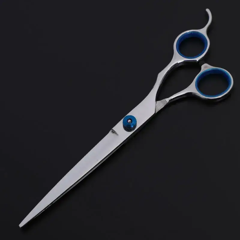 Pet Scissors Set 8 Pcs Curved Flat Cutter Blue
