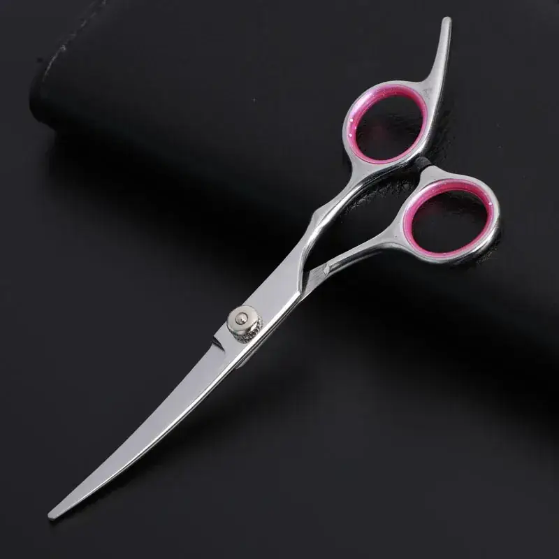 Pet Scissors Set 8 Pcs Curved Flat Cutter Blue