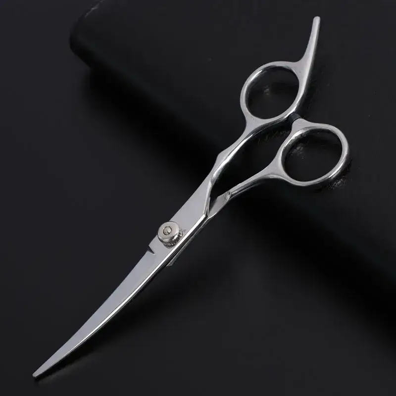Pet Scissors Set 8 Pcs Curved Flat Cutter Blue