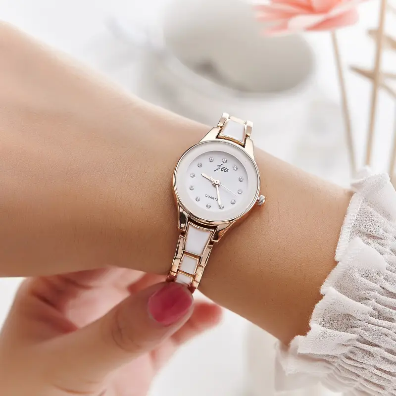New Imitation Ceramic Fashion Watch, Women's Rhinestone Fashion Watch, Waterproof for Daily Life, Student Wholesale Quartz Watch
