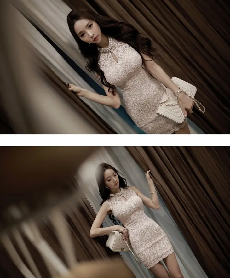 Black Lace Sleeveless Hip Dress for Women — feature 4