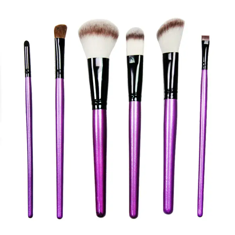 24-Piece Purple PU Makeup Brushes Set - Image 5
