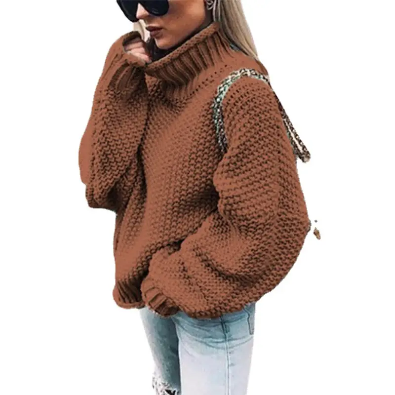 2025 Women Thick Knit Sweater High Neck Rolled Edge - Image 16