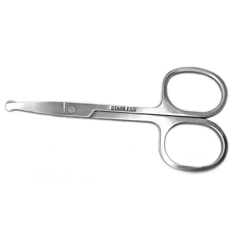 Stainless Steel Mirror Nose Hair Scissors Round Head