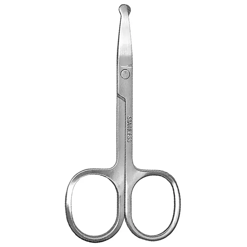Stainless Steel Mirror Nose Hair Scissors Round Head