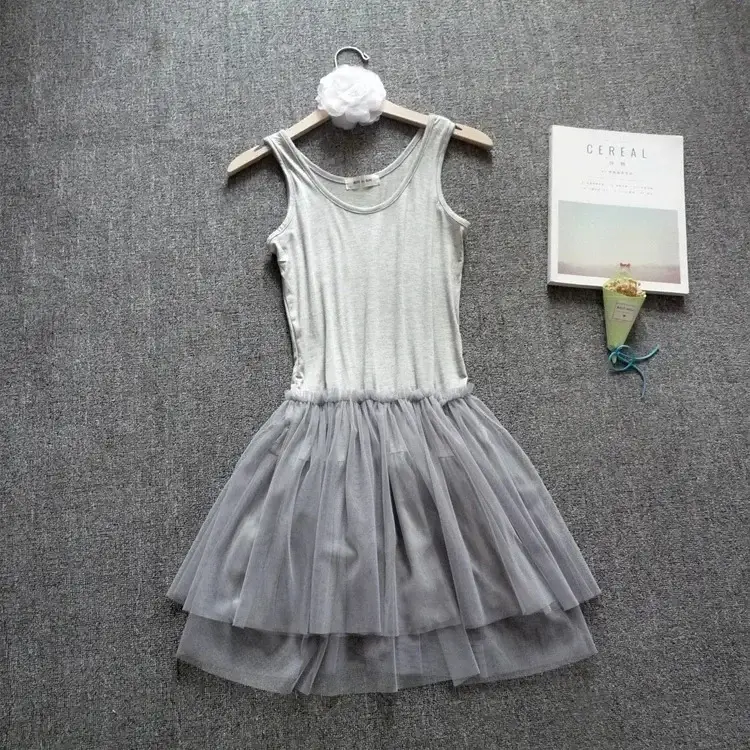 Grey Mesh Slip Skirt with Lace Trimmer - Image 7