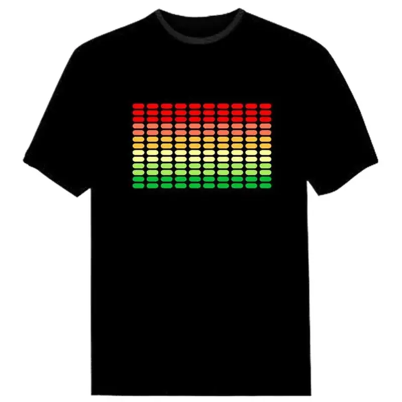 Black LED Music Bar T-Shirt for Men Women