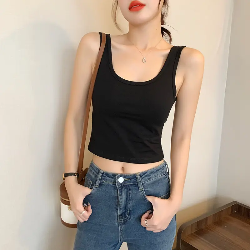 Women's White Navel Vest Summer Top