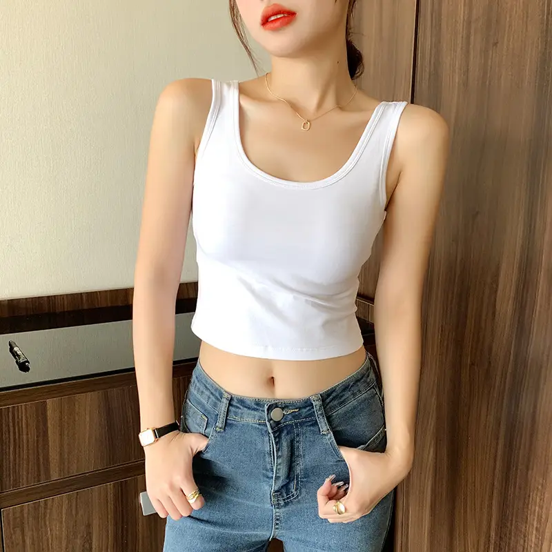 Women's White Navel Vest Summer Top - Image 10