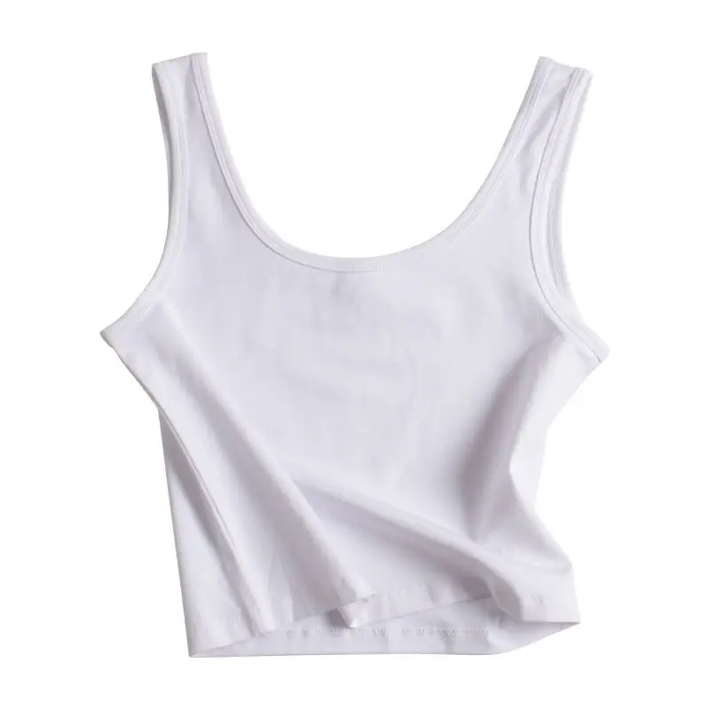 Women's White Navel Vest Summer Top - Image 3