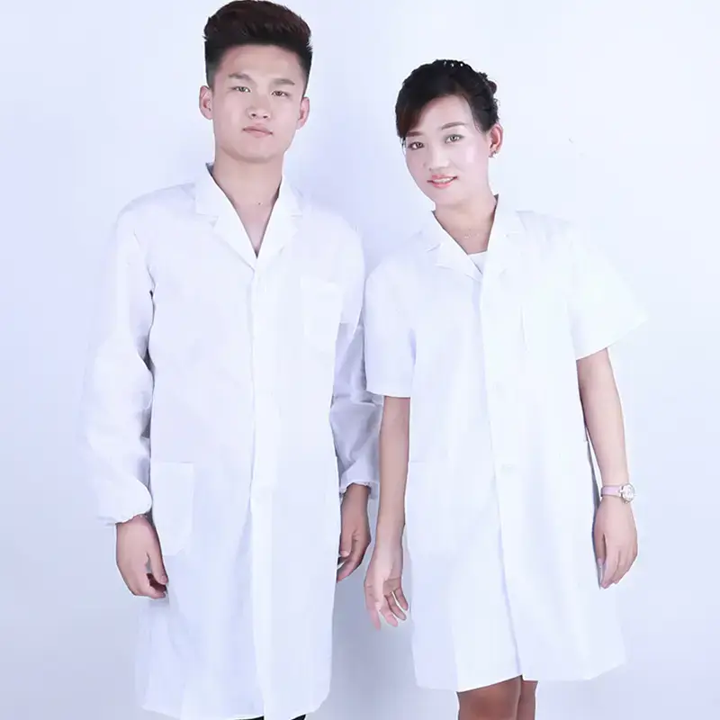 White Medical Coat Set for Men & Women Long Sleeve Half Sleeve - Image 3