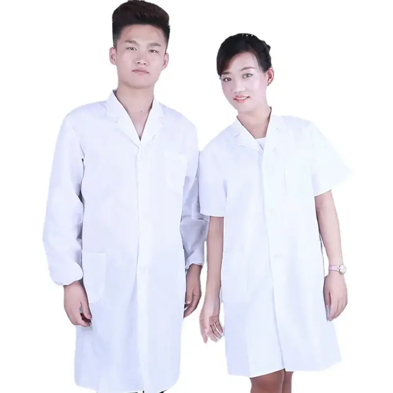 White Medical Coat Set for Men & Women Long Sleeve Half Sleeve - Image 4