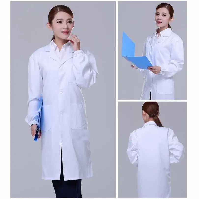 Medical White Lab Coat for Doctors Nurses Pharmacy