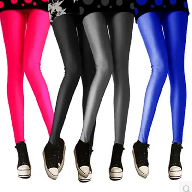 Blue Korean Style Elastic Leggings Women Large