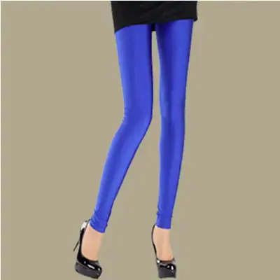 Blue Korean Style Elastic Leggings Women Large