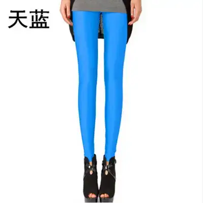 Blue Korean Style Elastic Leggings Women Large