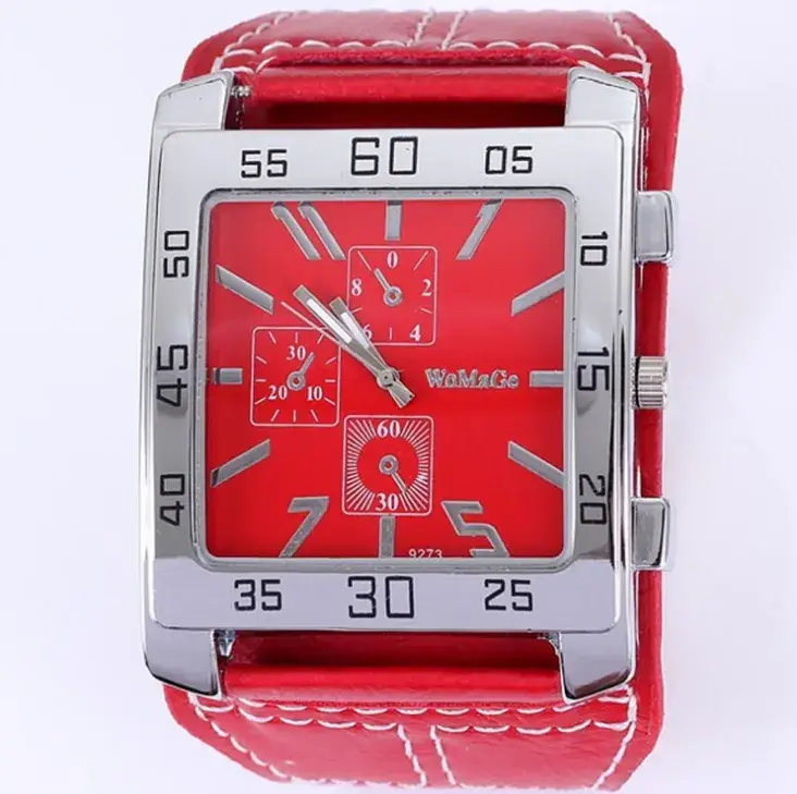 Retro Square Watch for Women Men Quartz Alloy Large Dial