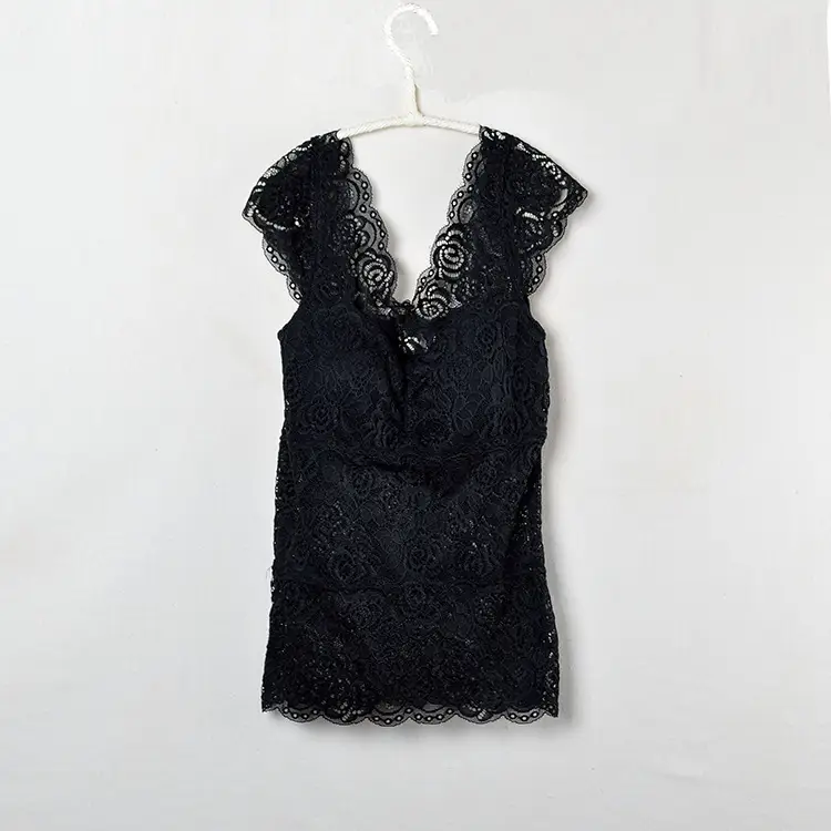 Black Full Lace Camisole Women Large Summer Top — feature 11