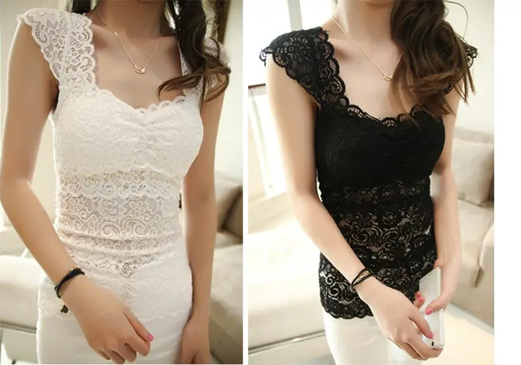 Black Full Lace Camisole Women Large Summer Top — feature 4