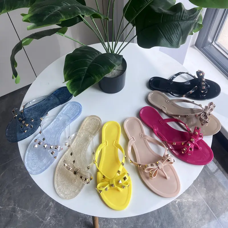 Women's Pink Rivet Flip Flops 36-42 Size