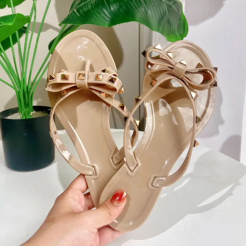 Women's Pink Rivet Flip Flops 36-42 Size