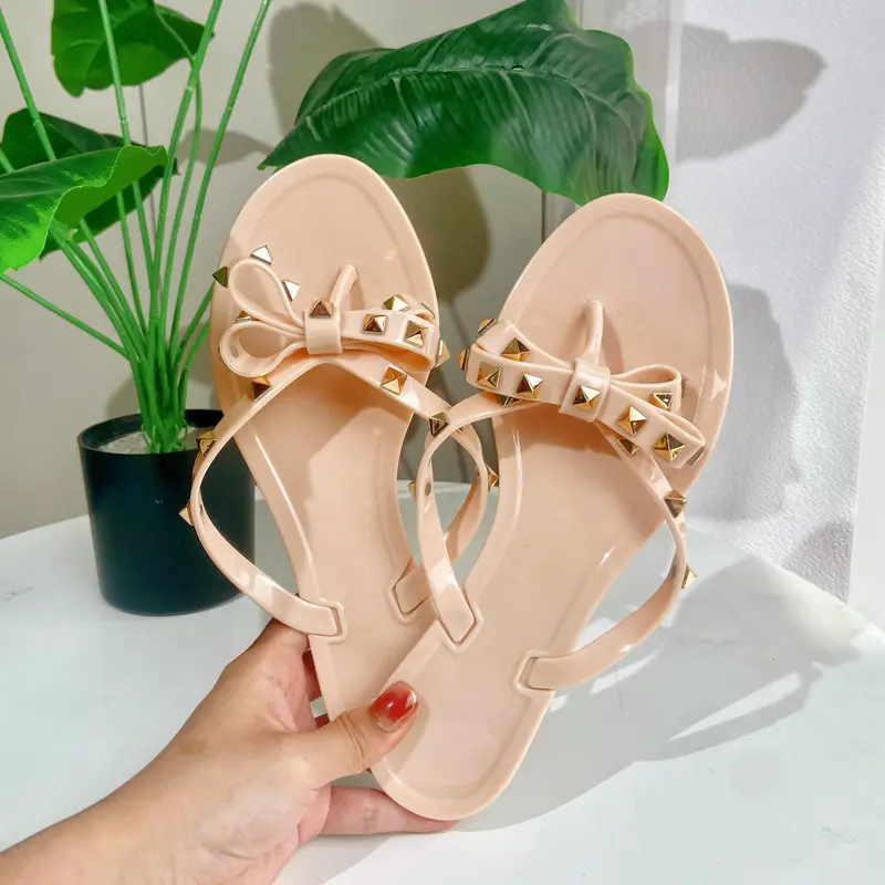 Women's Pink Rivet Flip Flops 36-42 Size