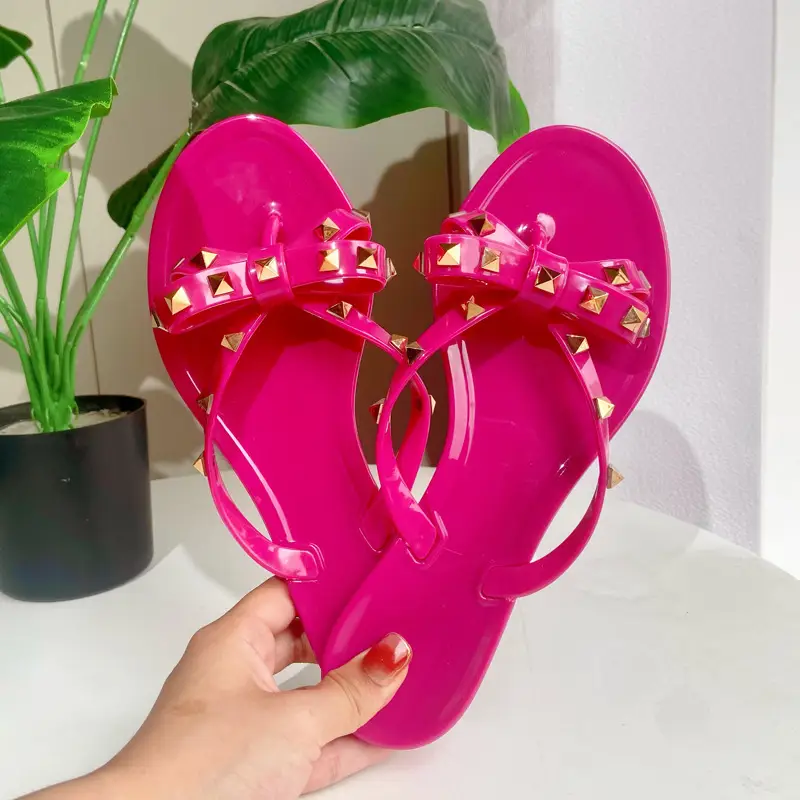 Women's Pink Rivet Flip Flops 36-42 Size