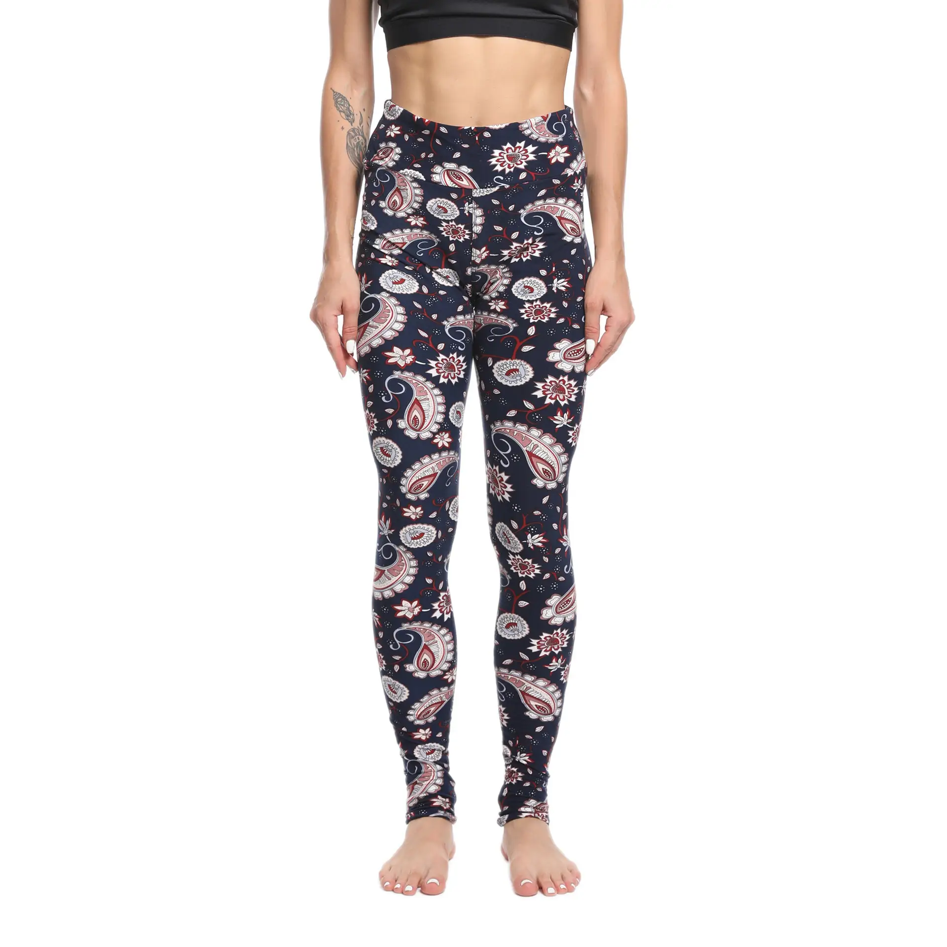 Women's Printed High Waist Yoga Pants European American