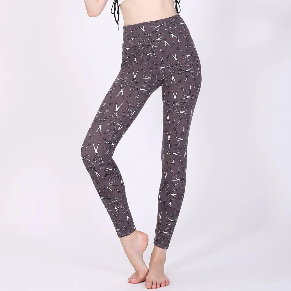 Women's Printed High Waist Yoga Pants European American