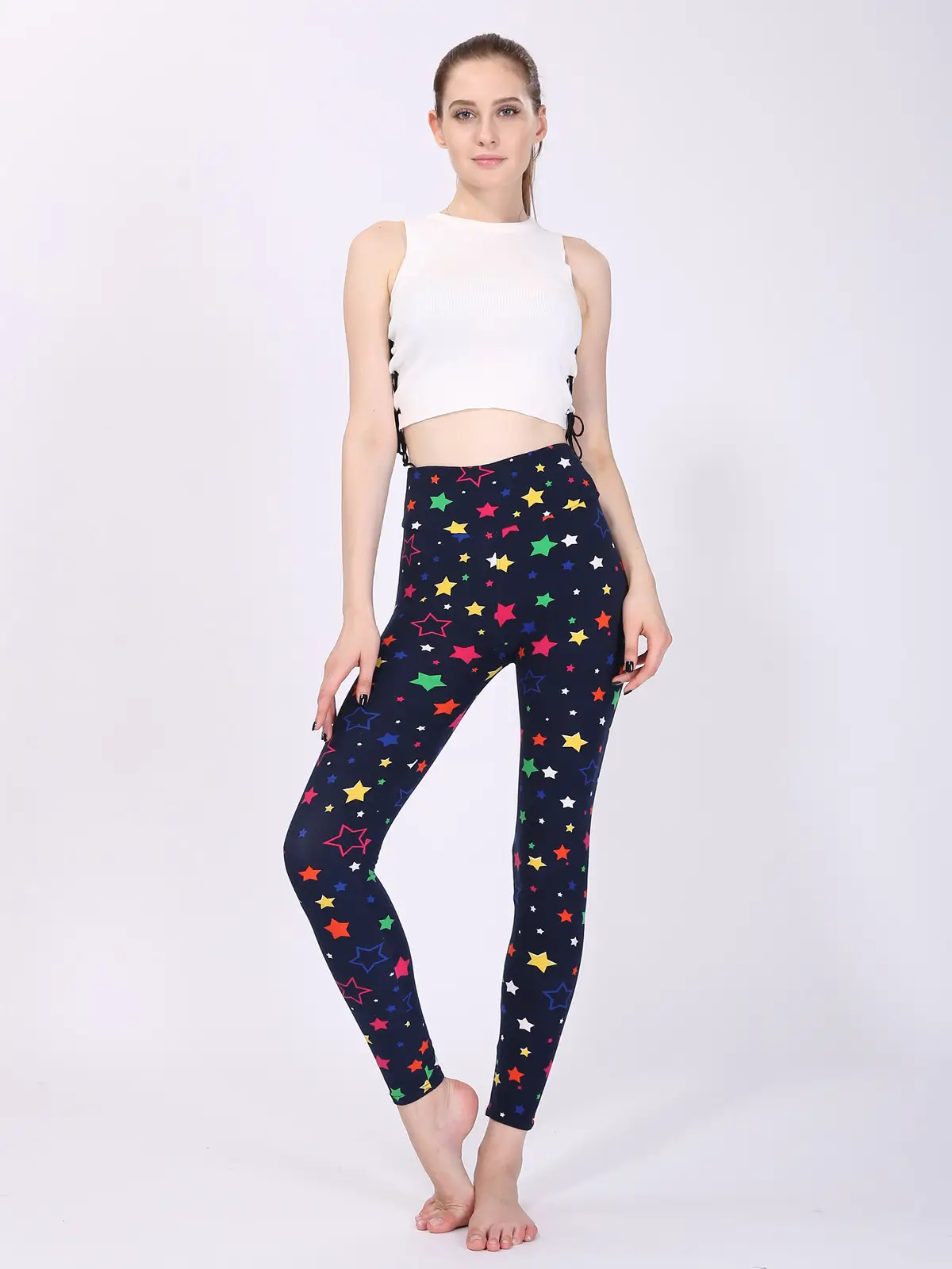 Women's Printed High Waist Yoga Pants European American