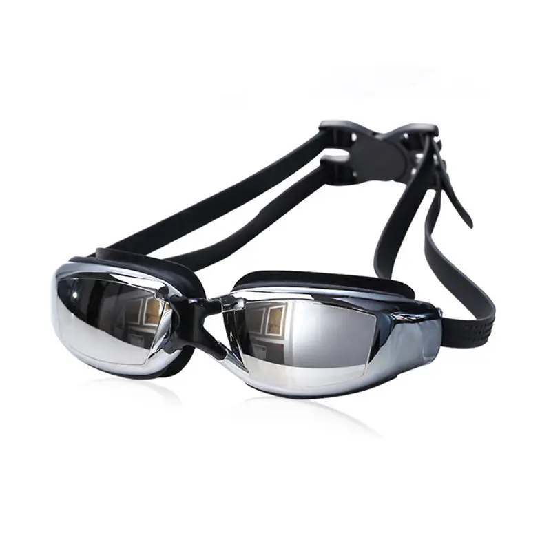Genuine Flying Goggles Men's and Women's Large Frame Electroplated Myopia Swimming Glasses Flat Light Swimming Glasses Waterproof Anti-fog HD