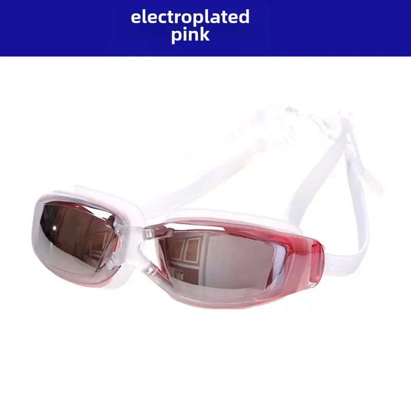 Genuine Flying Goggles Men's and Women's Large Frame Electroplated Myopia Swimming Glasses Flat Light Swimming Glasses Waterproof Anti-fog HD