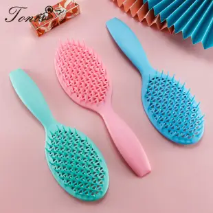 Nylon Hair Brush with Curved Bristles Black — feature 4
