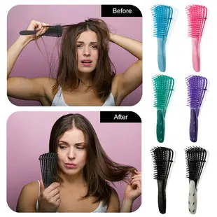 Nylon Hair Brush with Curved Bristles Black — feature 5