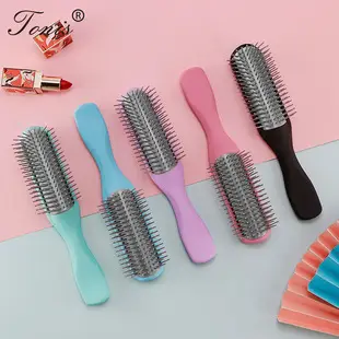 Nylon Hair Brush with Curved Bristles Black — feature 8