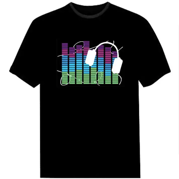 Men's Black Disco Net T-Shirt with Voice Control Graphic