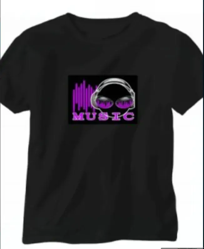 Men's Black Disco Net T-Shirt with Voice Control Graphic