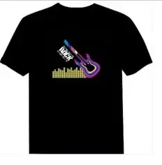 Men's Black Disco Net T-Shirt with Voice Control Graphic
