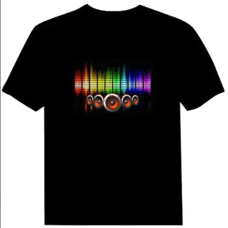 Men's Black Disco Net T-Shirt with Voice Control Graphic