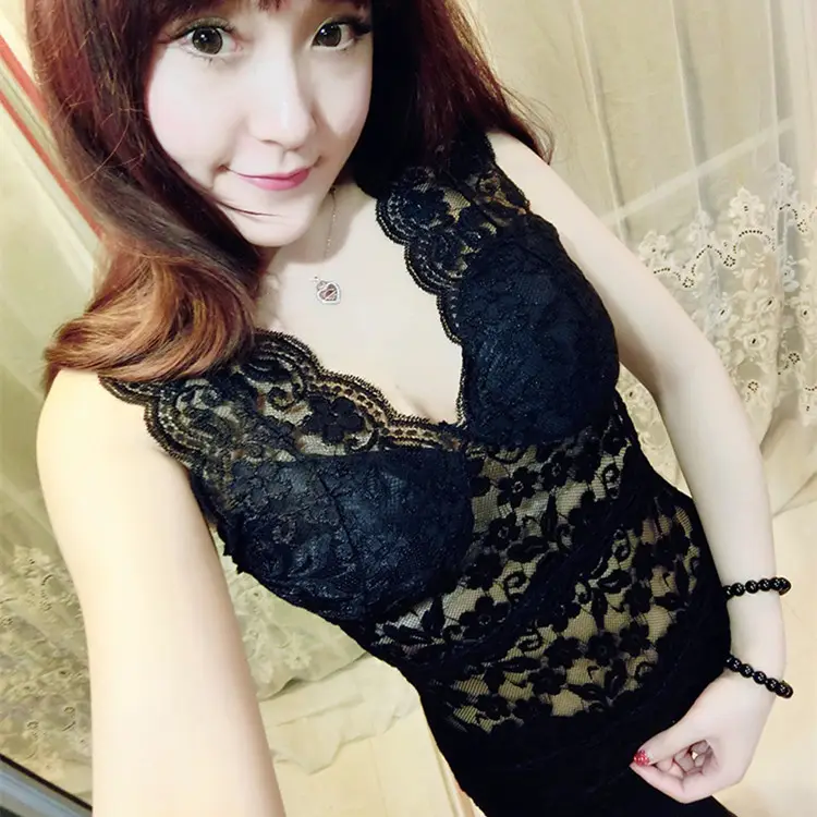 Lace V-Back Camisole Vest Women Summer Slim Fit - Image 7