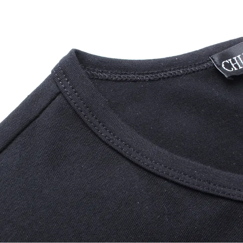Men Black Grey Contrast Short Sleeve T-Shirt