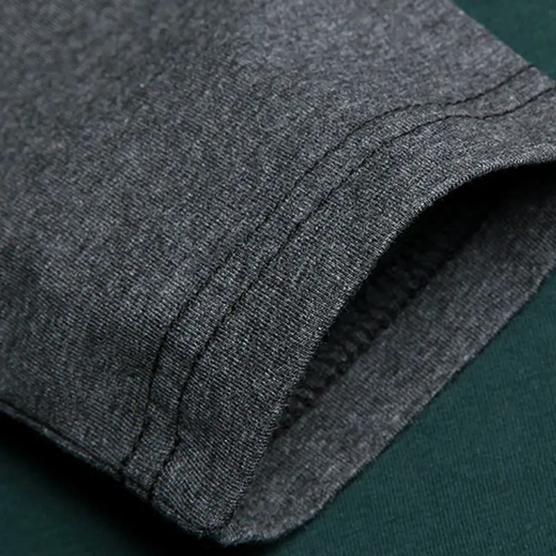 Men Black Grey Contrast Short Sleeve T-Shirt