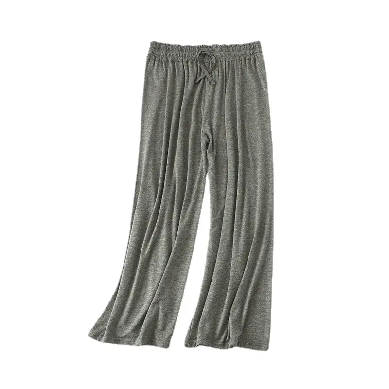 Women's Grey Modal Loose Yoga Pants Wide Leg Casual - Image 9
