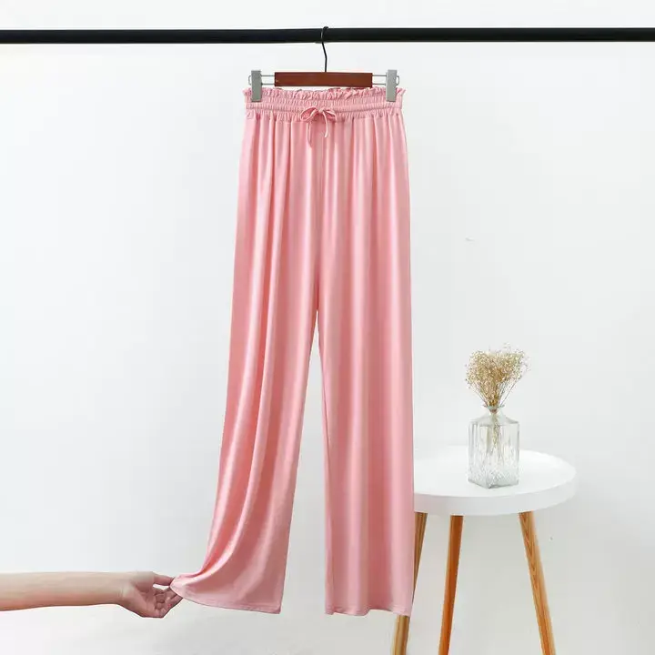 Women's Grey Modal Loose Yoga Pants Wide Leg Casual — feature 7
