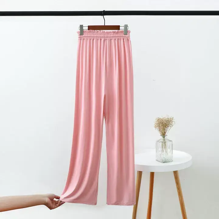 Women's Grey Modal Loose Yoga Pants Wide Leg Casual — feature 8