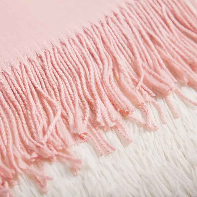 Women Wool Blend Scarf Mint Tassel Winter Warm - Image 20