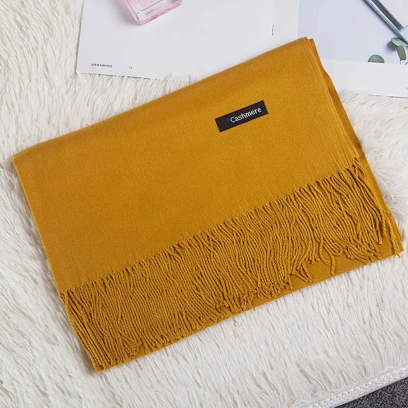 Women Wool Blend Scarf Mint Tassel Winter Warm - Image 12