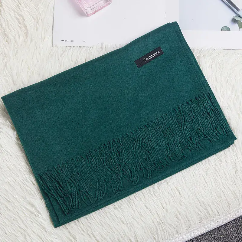Women Wool Blend Scarf Mint Tassel Winter Warm - Image 13