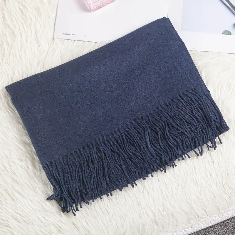 Women Wool Blend Scarf Mint Tassel Winter Warm - Image 14